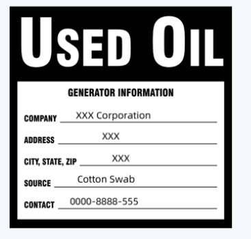 Ví dụ về nhãn chất thải nguy hại dầu thải.png